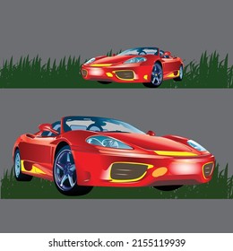 3D rendering of a brand-less generic concept car in studio environment svg