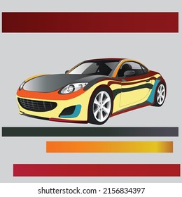 3D rendering of a brand-less generic concept car in studio environment svg