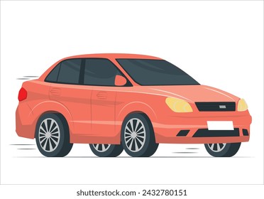 3d rendering of a brandless generic red car. Modern new RED metallic sedan car in spotlight. Generic contemporary desing, brandless. 3D rendering. 28