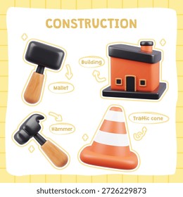 3D rendering of building construction equipment