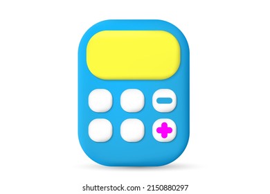 3D rendering calculator icon vector illustration minimalist style