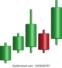 3d rendering Candlestick chart, financial and stock markets, Minimal concept trading cryptocurrency, investment trading, exchange, isometric, financial, index, Bullish, forex..eps