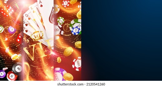 Diseño 3D de fondo del Casino Diseño Vector ilustración de los coloridos chips de póquer del casino en un fondo oscuro.