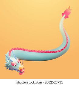 3D rendering Chinese dragon. Illustration of a glossy dragon without scales. Suitable for Year of the Dragon or symbolization of luck