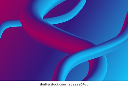 Representación 3D de forma ondulada colorida abstracta retorcida en movimiento. diseño de fondo abstracto