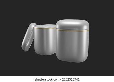 3d rendering cosmetic cream mockup, medicine package, on black isolated background
