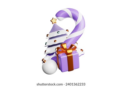3D rendering cute cartoon Christmas interior decoration bright winter holiday elements greeting card poster banner