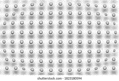3D rendering dots pattern monochrome vector background isolated on white