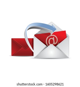 3d rendering of an envelope with an email sign