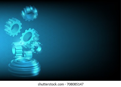 3D rendering gear engineering construction template design background, vector illustration