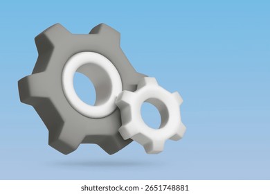 3D rendering of a Gear on a blue background.