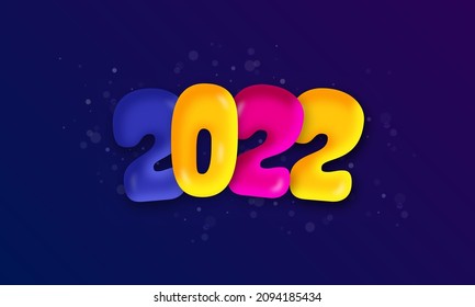 Representación 3D Del Colorido Glosario Número 2022 Con Efecto Bokeh Sobre El Fondo Azul Para Feliz Año Nuevo.