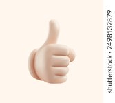 3d rendering of a human hand isolated on a white background. Realistic 3d vector illustration.