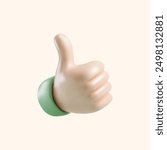 3d rendering of a human hand isolated on a white background. Realistic 3d vector illustration.