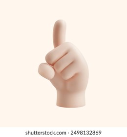 3d rendering of a human hand isolated on a white background. Realistic 3d vector illustration.