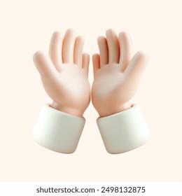 3d rendering of a human hand isolated on a white background. Realistic 3d vector illustration.