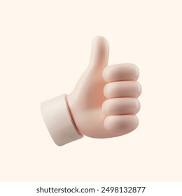 3d rendering of a human hand isolated on a white background. Realistic 3d vector illustration.