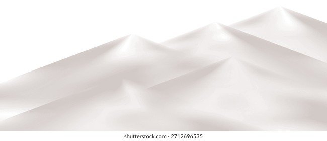 Renderización 3D. Montaña de hielo. Terreno blanco y frío.