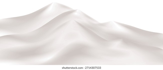 3D rendering. Ice mountain. White cold terrain.