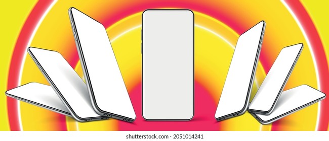 3D Rendering 3D illustration Minimalist modern gradient abstract background phone mockup smartphones for presentation, application display, information graphics etc.triangle abstract dark backgrounds