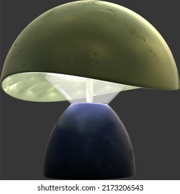 3D Rendering illustration of Mushroom Lamp on a Solid Background