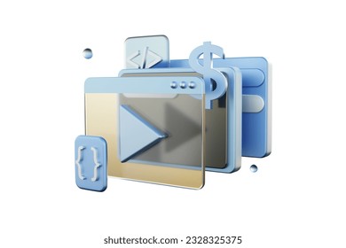 3D Rendering Investment Chart Futuristic technology, 3D rendering concept.