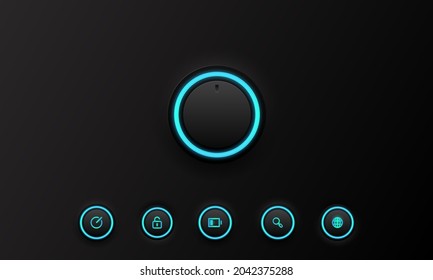3D rendering isolated on black background. Illustration Vector design digital technology concept.