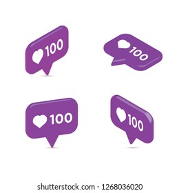 3d rendering isometric vector of social media notification icon. Realistic talk symbol