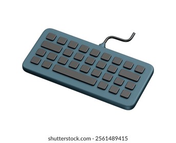 3d rendering keyboard computer illustration rendering vector