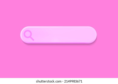 3D rendering, minimal empty search bar on pink background. web search concept vector illustration