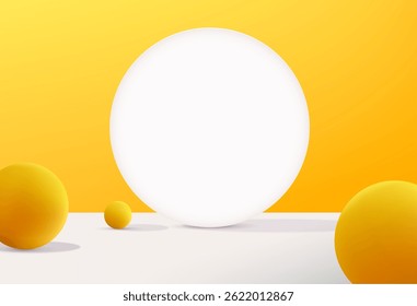 Renderización 3D, etapa mínima para la presentación del producto presente de fondo.