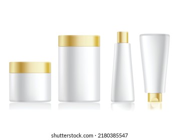 3D rendering Mock up plastic jar with screw cap, Packaging template on white background