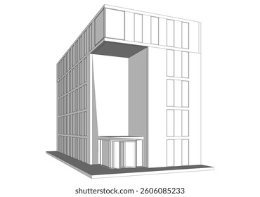 3d rendering of a modern building