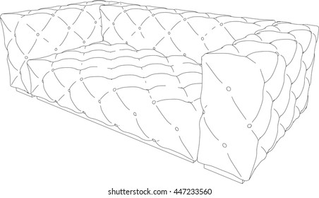 3D rendering of a modern sofa, isolated on a white background