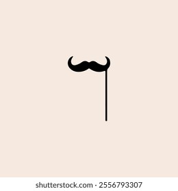 3d rendering of a moustache photo attribute isolated flat vector design.