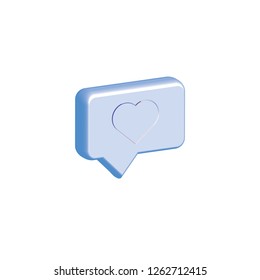 3d rendering picture of social media notification "one hundred likes" icon. 
