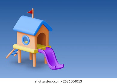 3D rendering of a playground on a blue background.