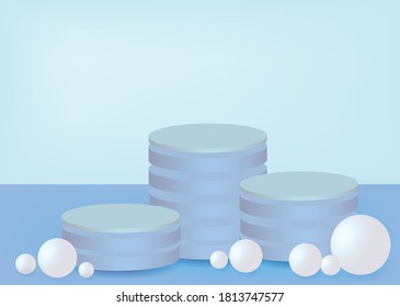 3D Rendering, Product display podium, Background studio in pastel color, vector illustration.
