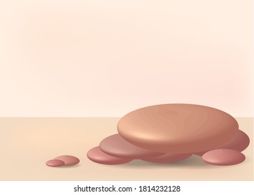 3D Rendering, Product display podium, Background studio in pastel color, vector illustration.