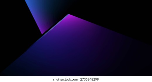 3D-Darstellung von violetten und blauen abstrakten geometrischen Hintergrund. Cyberpunk-Konzept. Szene für Werbung, Technologie, Hi-Tech, Showroom, Banner, Spiel, E-Sport, Business, Luxus. Sci-Fi-Illustration

