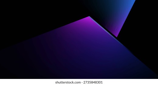 3D-Darstellung von violetten und blauen abstrakten geometrischen Hintergrund. Cyberpunk-Konzept. Szene für Werbung, Technologie, Hi-Tech, Showroom, Banner, Spiel, E-Sport, Business, Luxus. Sci-Fi-Illustration

