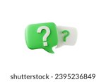3D rendering A question mark floated in the air. Question ideas that arise in various places