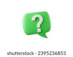 3D rendering A question mark floated in the air. Question ideas that arise in various places