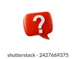 3D rendering A question mark floated in the air. Question ideas that arise in various places