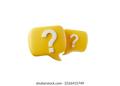 3D rendering A question mark floated in the air. Question ideas that arise in various places