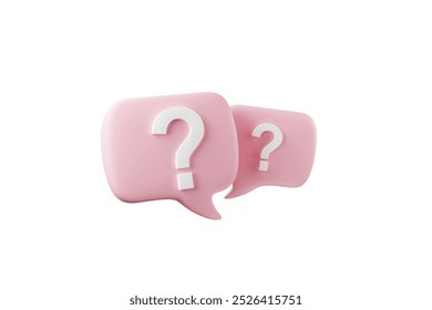 3D rendering A question mark floated in the air. Question ideas that arise in various places