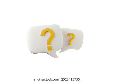 3D rendering A question mark floated in the air. Question ideas that arise in various places	