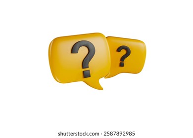 3D rendering A question mark floated in the air. Question ideas that arise in various places	