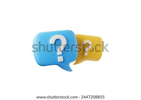 3D rendering A question mark floated in the air. Question ideas that arise in various places	