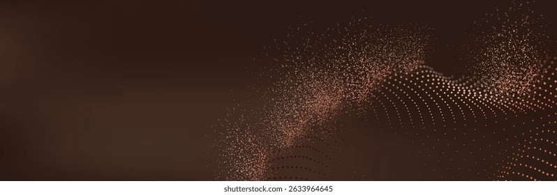 3d rendering, science fiction background of glowing particles with depth of field and bokeh. Particles form line and surface grid. microcosm or space.vector